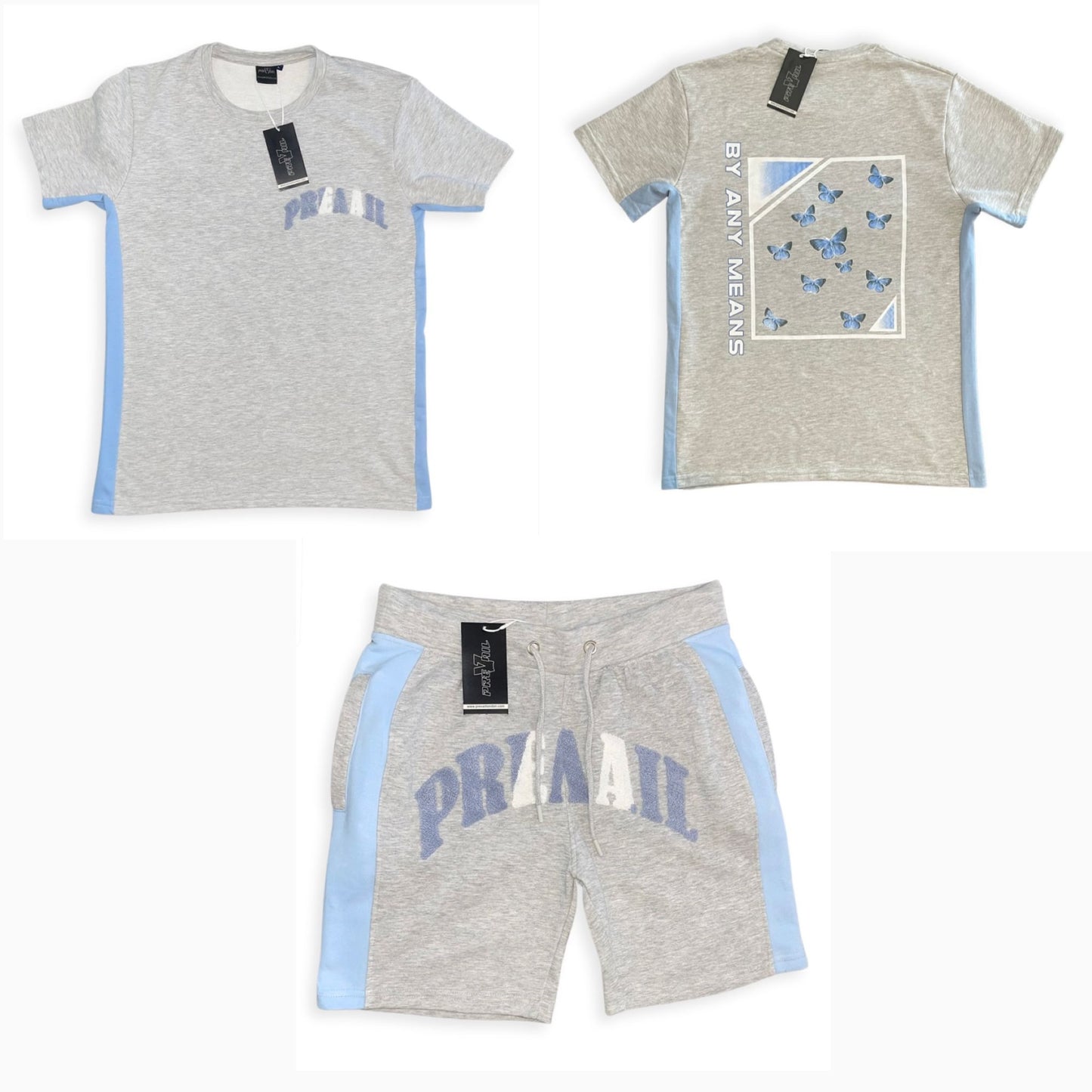 Grey Chenille Shorts Set